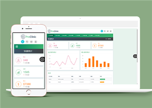 绿色自适应医院管理系统后台网址模板
