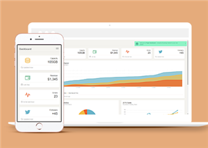 橙色企业图形表数据统计后台管理网站模板