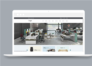 宽屏简约办公用品家具公司官网模板