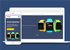 蓝色响应式智能手表电子商城网站静态模板