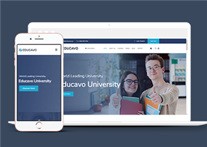蓝色响应式大学院校教育机构官网html模板