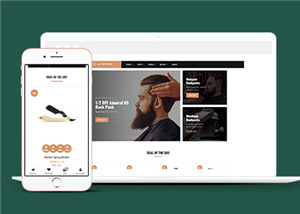 大气宽屏理发店铺购物HTML5网站模板