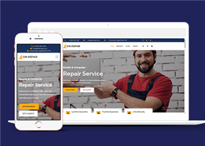 自适应手机电脑修理店铺网站静态模板