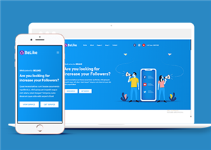 蓝色响应式社交媒体营销公司网站静态模板