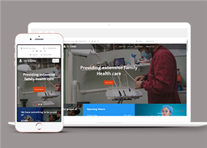 自适应卫生医疗保健机构网站html模板