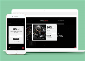 全屏黑色手表在线商城HTML5网站模板