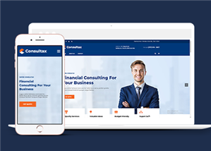 蓝色响应式商业财务咨询公司网站静态模板