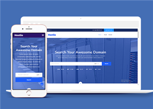 蓝色响应式虚拟主机托管服务商网站静态模板