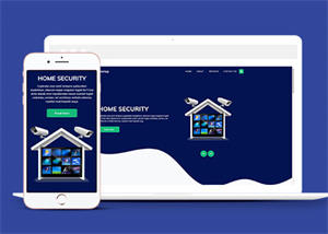 深蓝色响应式监控安防系统公司网站模板